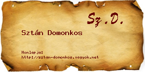 Sztán Domonkos névjegykártya